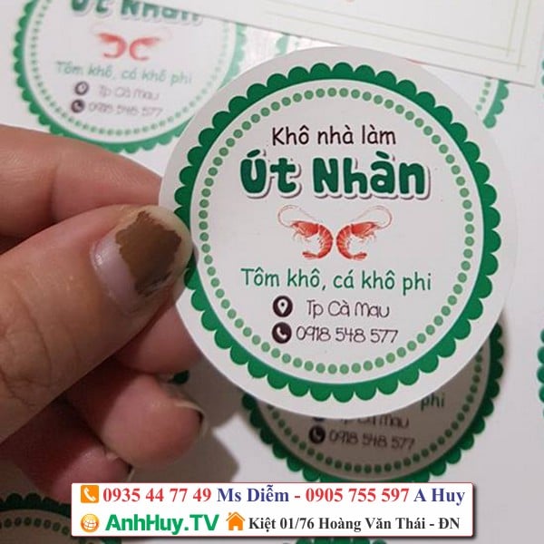 In Decal giá rẻ tại Đà Nẵng In tem nhãn decal nhựa trong suốt 0935447749