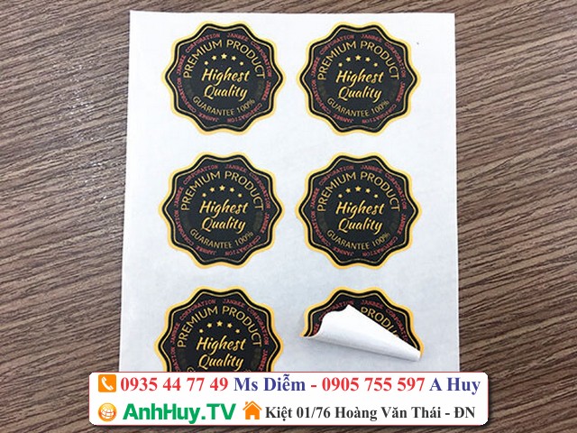 Xưởng In Logo Sticker Tem Nhãn Dán Decal Trong Tại Liên Chiểu Giá Rẻ 0935447749 top 1