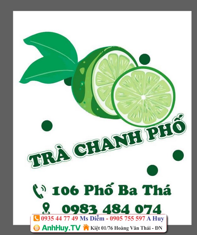 In tem nhãn dán ly trà chanh Đà Nẵng
