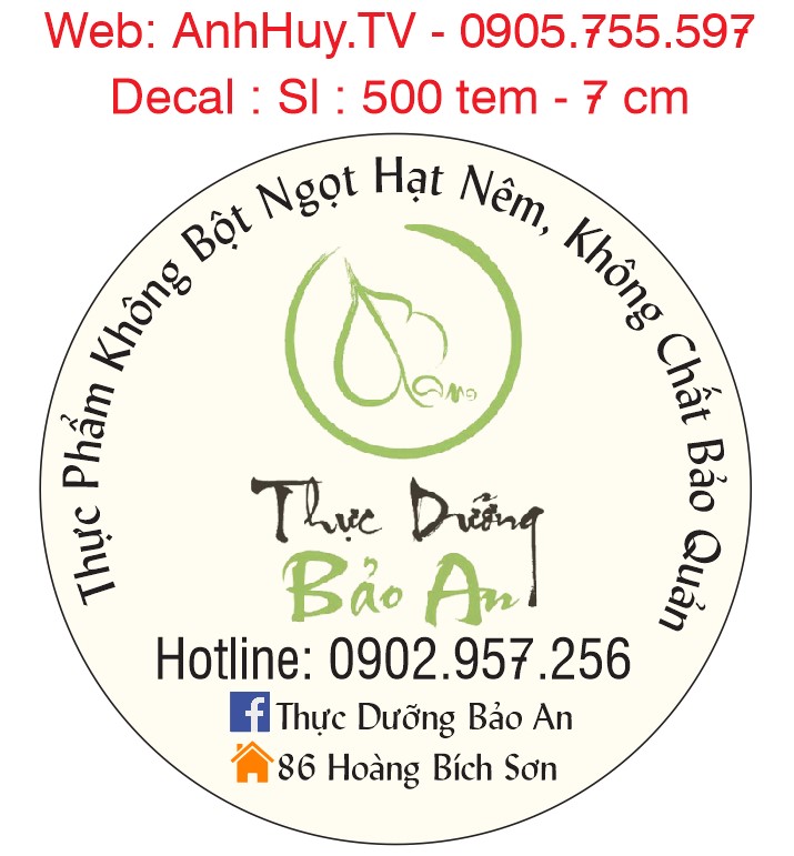 In tem nhãn dán thực phẩm sạch Đà Nẵng