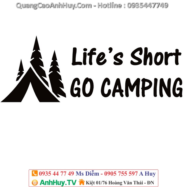 In decal mẫu du lịch cắm trại camping dán trang trí giá rẻ